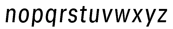 GTStandard SNarrowRegularOblique 2 Font LOWERCASE