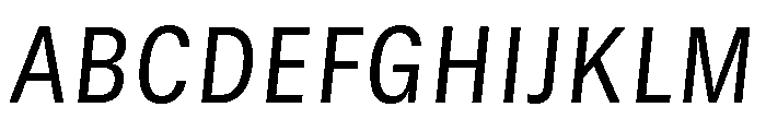 GTStandard SNarrowRegularOblique Font UPPERCASE