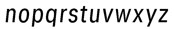 GTStandard SNarrowRegularOblique Font LOWERCASE