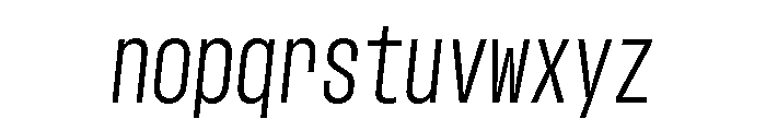 GTStandardMono CondensedLightOblique Font LOWERCASE