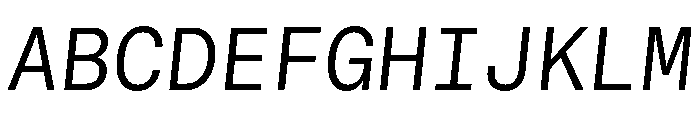 GTStandardMono LightOblique Font UPPERCASE