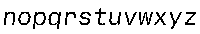 GTStandardMono LightOblique Font LOWERCASE