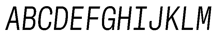 GTStandardMono NarrowLightOblique Font UPPERCASE