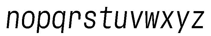 GTStandardMono NarrowLightOblique Font LOWERCASE