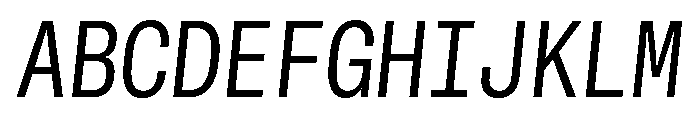 GTStandardMono NarrowRegularOblique 2 Font UPPERCASE