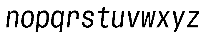 GTStandardMono NarrowRegularOblique 2 Font LOWERCASE