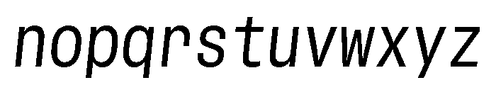 GTStandardMono NarrowRegularOblique Font LOWERCASE