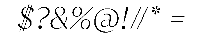 GTUltraFine ThinItalic 2 Font OTHER CHARS