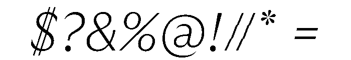 GTUltraMedian ThinItalic 2 Font OTHER CHARS