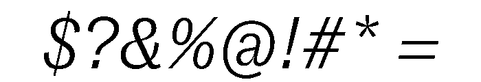 GTZirkon LightItalic Font OTHER CHARS