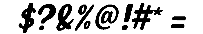 Guily Slant Font OTHER CHARS