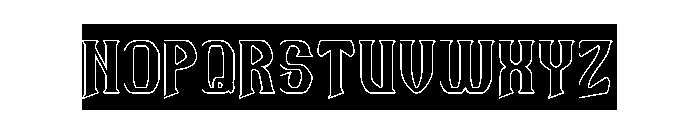 Guitar Knight-Hollow-Inverse Font UPPERCASE