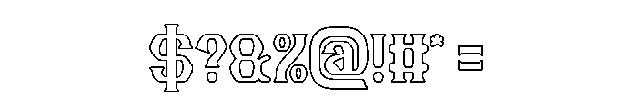 Guitar Knight-Hollow Font OTHER CHARS