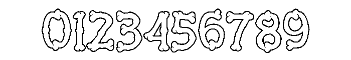 Gurl Bones Outline Font OTHER CHARS