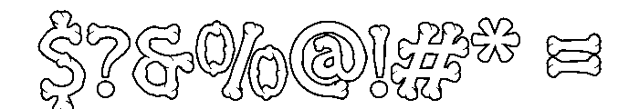 Gurl Bones Outline Font OTHER CHARS