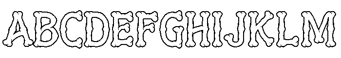 Gurl Bones Outline Font UPPERCASE