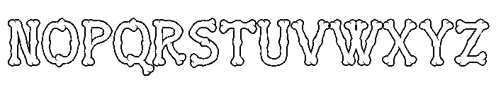 Gurl Bones Outline Font UPPERCASE