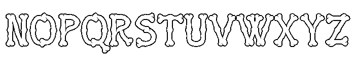 Gurl Bones Outline Font LOWERCASE