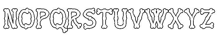 GurlBones-Outline Font UPPERCASE