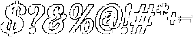 Guavine Pixel Outline otf (400) Font OTHER CHARS