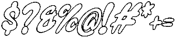 Gumybops Outline Italic otf (400) Font OTHER CHARS