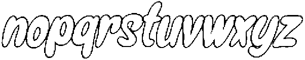Gumybops Outline Italic otf (400) Font LOWERCASE