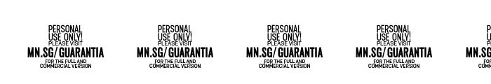 Guarantia PERSONAL USE Regular Font OTHER CHARS