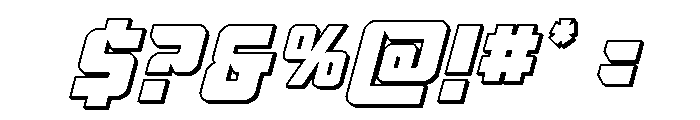 Gunbai 3D Italic Font OTHER CHARS