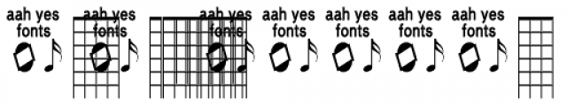 Guitar Chords Closed Font UPPERCASE