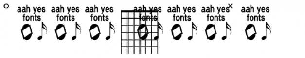 Guitar Chords Closed Font UPPERCASE