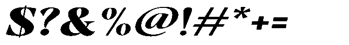 Gustian Black Semi Expanded Italic Font OTHER CHARS
