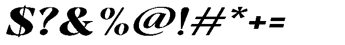 Gustian Extra Bold Semi Expanded Italic Font OTHER CHARS