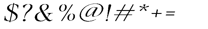 Gustian Extra Light Semi Expanded Italic Font OTHER CHARS
