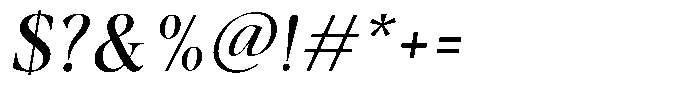 Gustian Italic Font OTHER CHARS