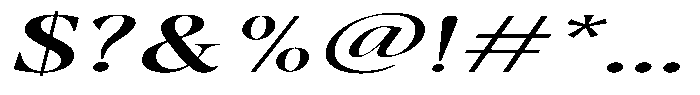 Gustian Medium Expanded Italic Font OTHER CHARS