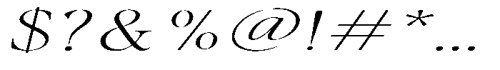 Gustian Thin Expanded Italic Font OTHER CHARS