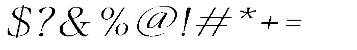 Gustian Thin Semi Expanded Italic Font OTHER CHARS