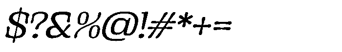 Gutriger Light Oblique Font OTHER CHARS