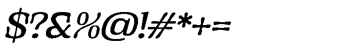 Gutriger Regular Oblique Font OTHER CHARS