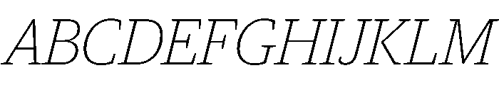 Guardian Egyptian Headline Thin Italic Font UPPERCASE