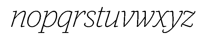 Guardian Egyptian Headline Thin Italic Font LOWERCASE