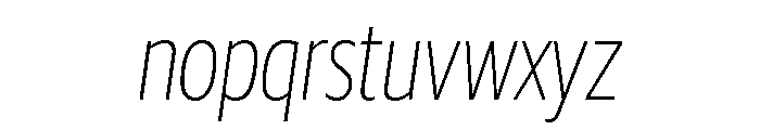 Guardian Sans Headline X Condensed Thin Italic Font LOWERCASE