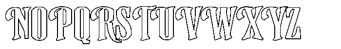 GW Mojo Blues Outline Font UPPERCASE