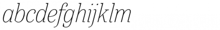 Gwyner Condensed Thin Italic Font LOWERCASE