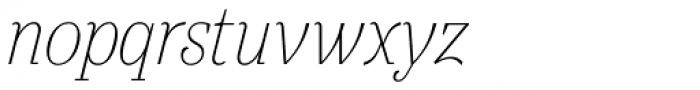 Gwyner Condensed Thin Italic Font LOWERCASE