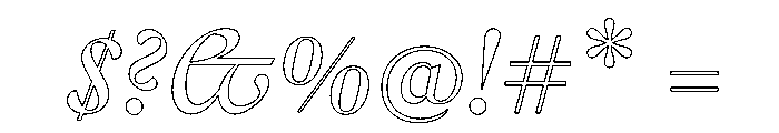 Gza Italic Font OTHER CHARS