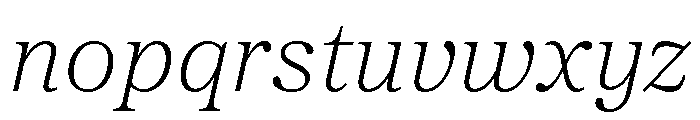 Hardcover Variable Extra Light Italic Font LOWERCASE