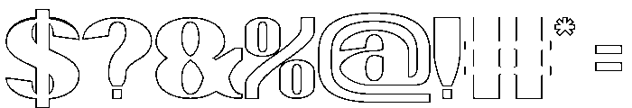 HAPPY DAY-Hollow Font OTHER CHARS