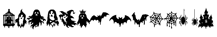 Hallo Ghost Horror Dingbats Font UPPERCASE