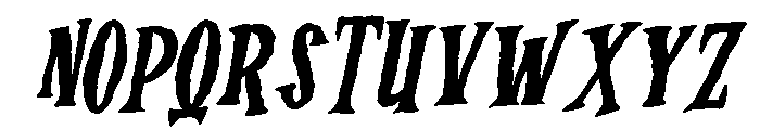 Hallow Zombies Slant Regular Font UPPERCASE